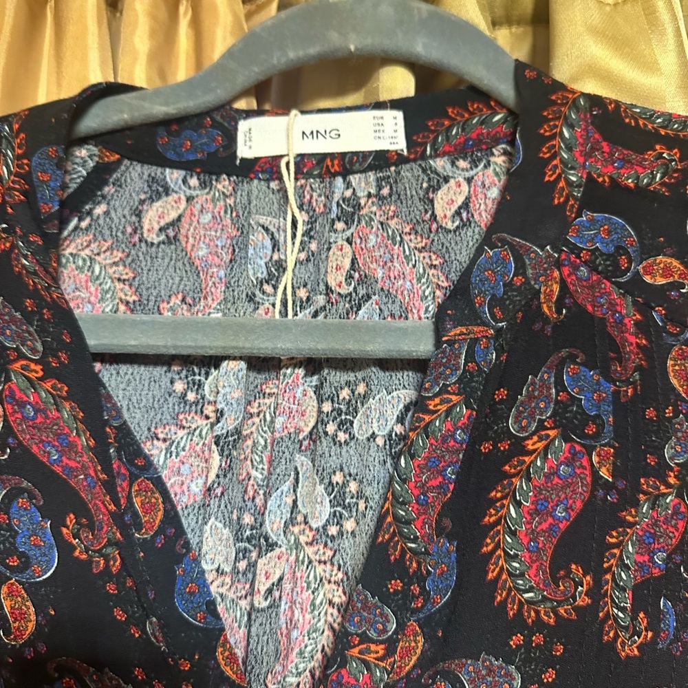 Mango Paisley Maxi Dress - Black, Red, Blue